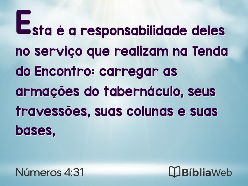 Números 4:31 em imagem para compartilhar