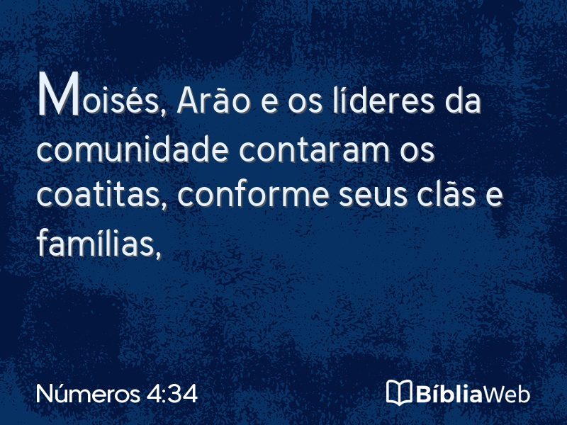 Números 4:34 em imagem para compartilhar