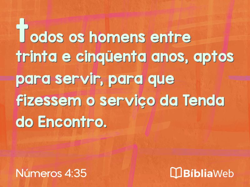 Números 4:35 em imagem para compartilhar