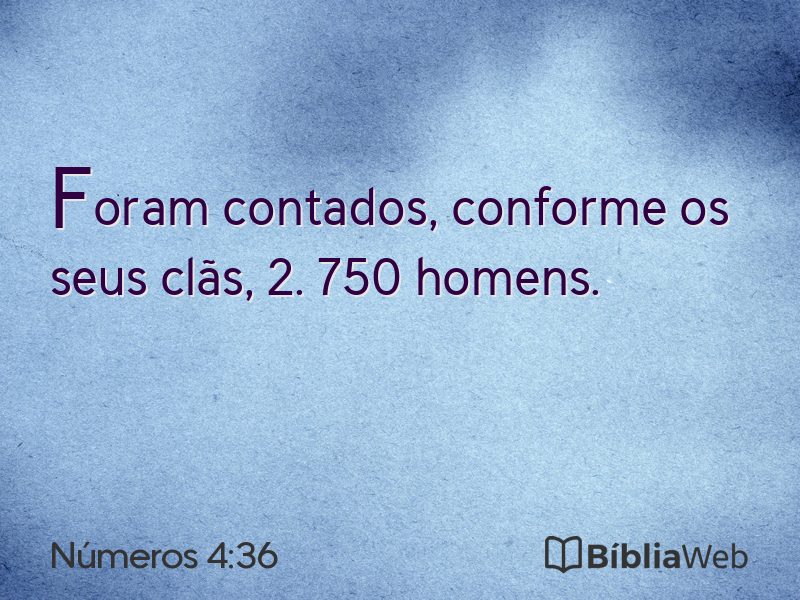 Números 4:36 em imagem para compartilhar