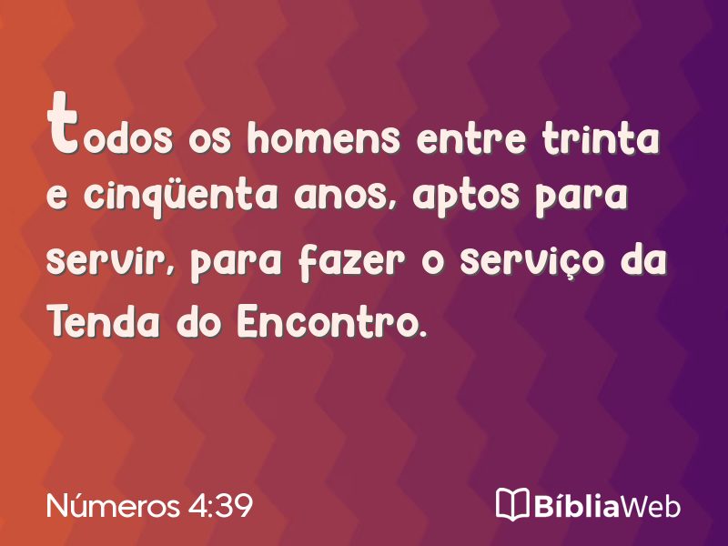Números 4:39 em imagem para compartilhar