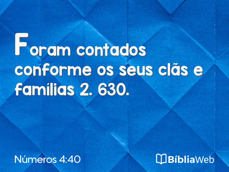 Números 4:40 em imagem para compartilhar