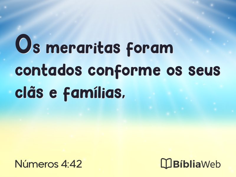 Números 4:42 em imagem para compartilhar