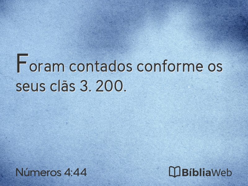 Números 4:44 em imagem para compartilhar