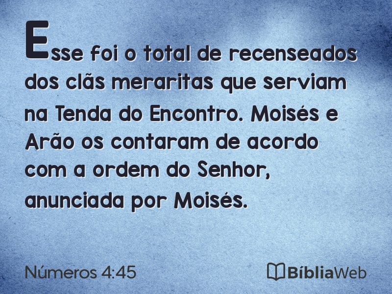 Números 4:45 em imagem para compartilhar