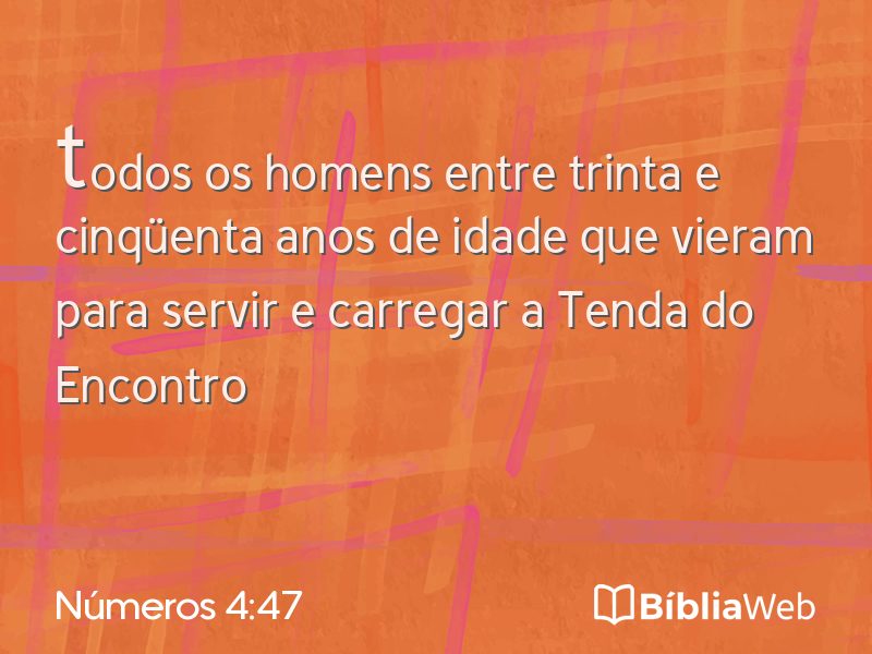 Números 4:47 em imagem para compartilhar