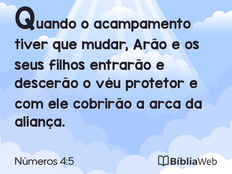 Números 4:5 em imagem para compartilhar