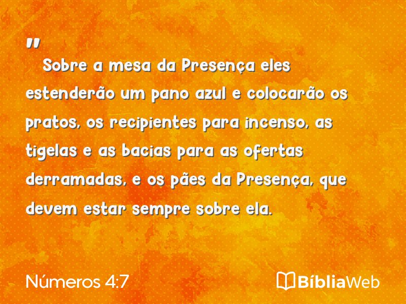 Números 4:7 em imagem para compartilhar