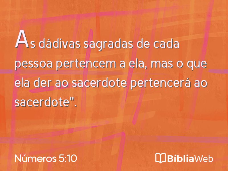 Números 5:10 em imagem para compartilhar