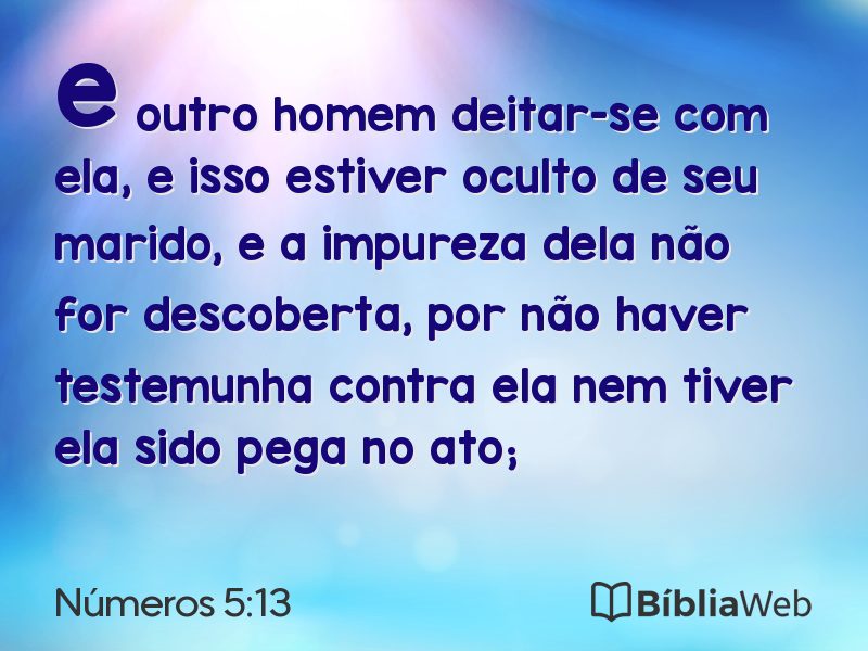 Números 5:13 em imagem para compartilhar