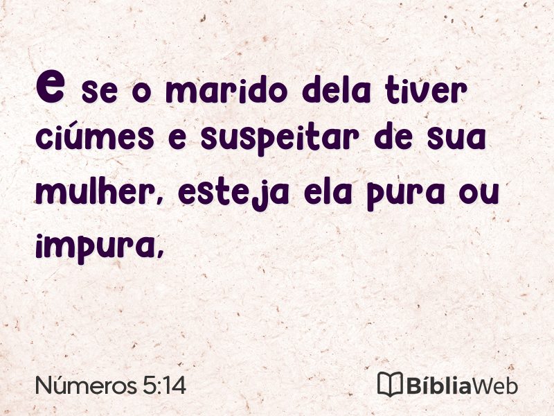 Números 5:14 em imagem para compartilhar