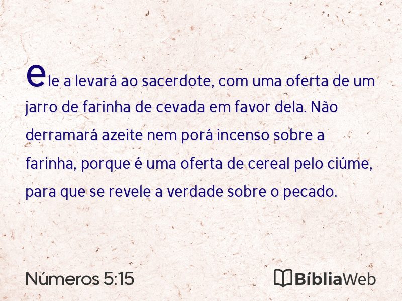 Números 5:15 em imagem para compartilhar