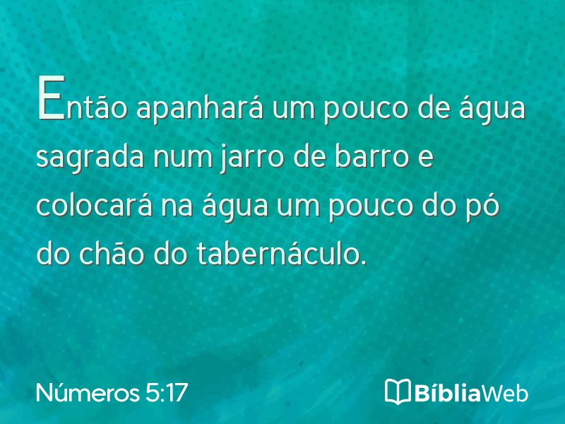 Números 5:17 em imagem para compartilhar