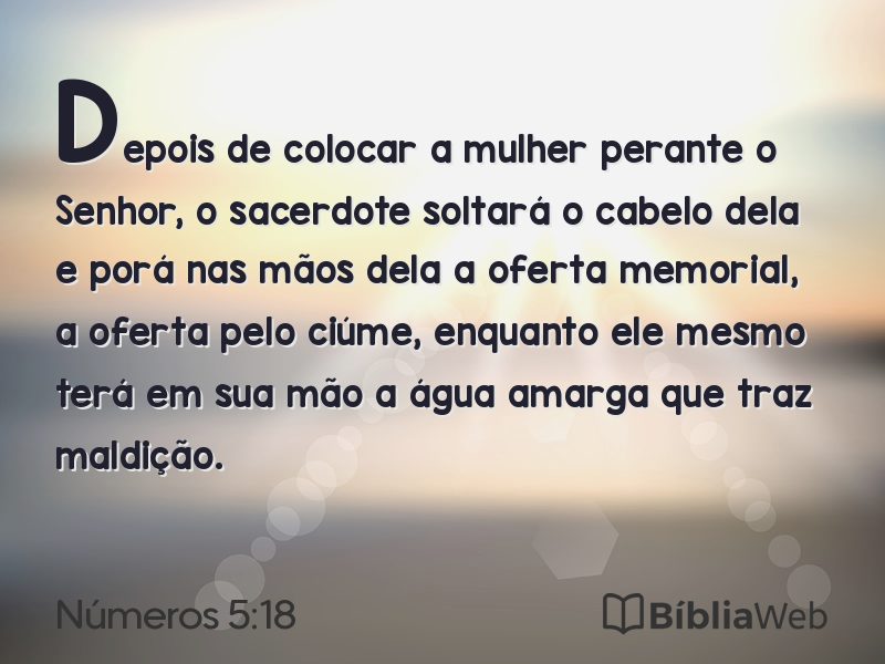 Números 5:18 em imagem para compartilhar
