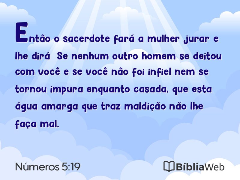 Números 5:19 em imagem para compartilhar