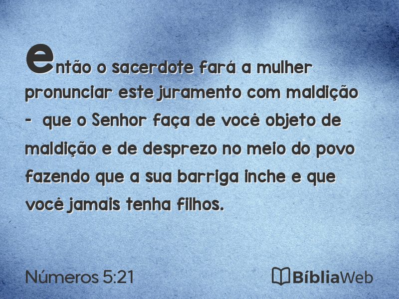 Números 5:21 em imagem para compartilhar
