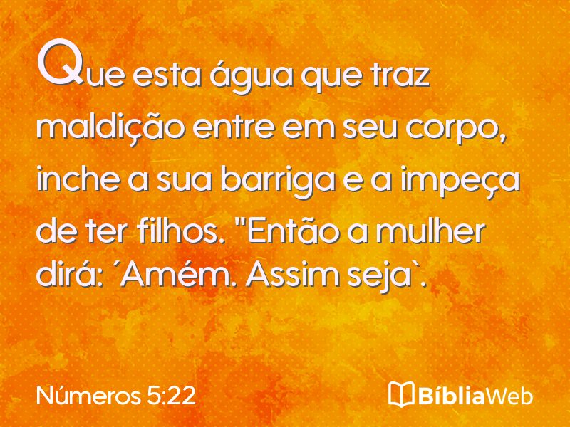 Números 5:22 em imagem para compartilhar