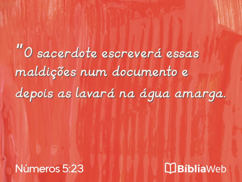 Números 5:23 em imagem para compartilhar