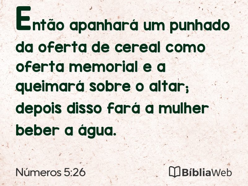 Números 5:26 em imagem para compartilhar