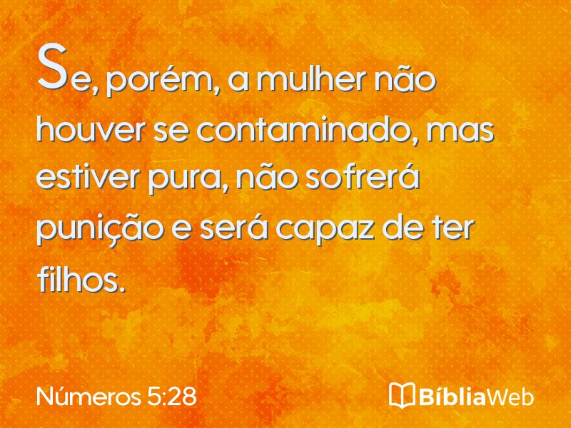 Números 5:28 em imagem para compartilhar