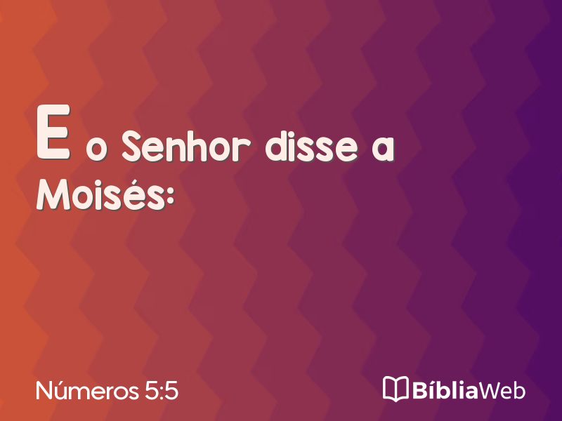 Números 5:5 em imagem para compartilhar