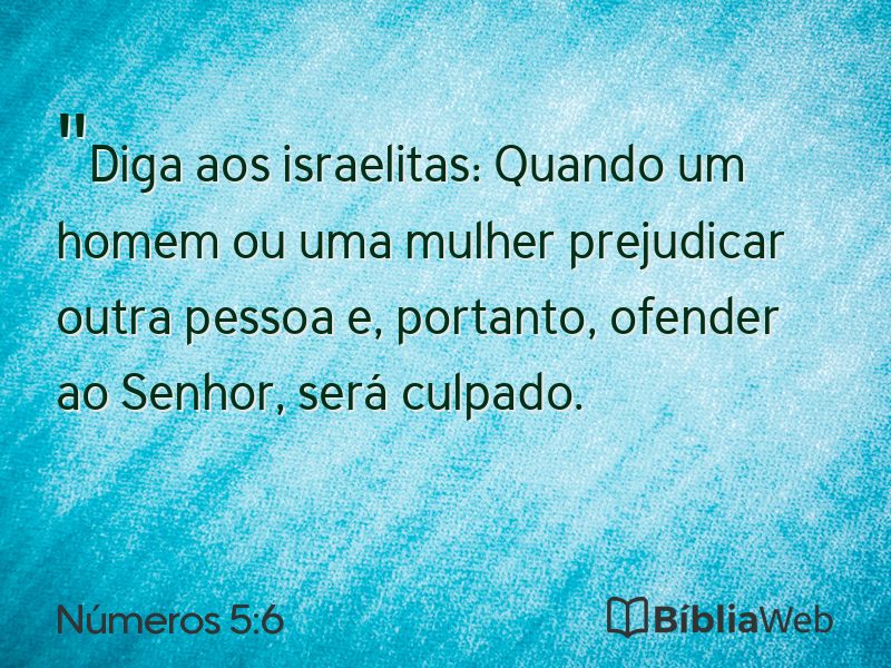 Números 5:6 em imagem para compartilhar