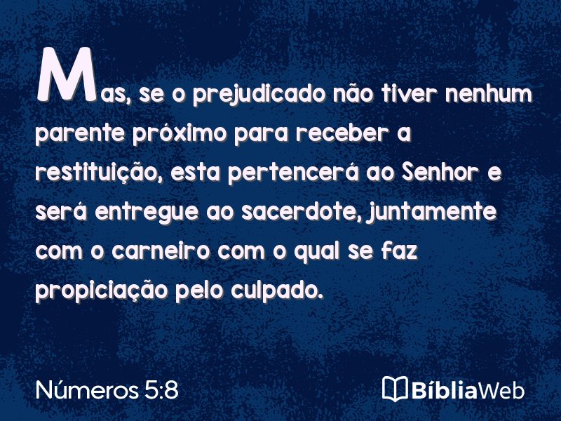 Números 5:8 em imagem para compartilhar