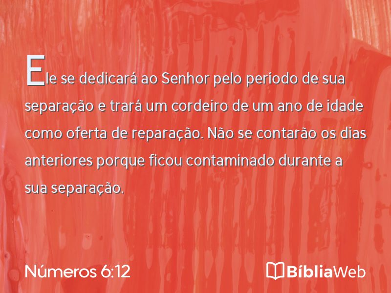 Números 6:12 em imagem para compartilhar