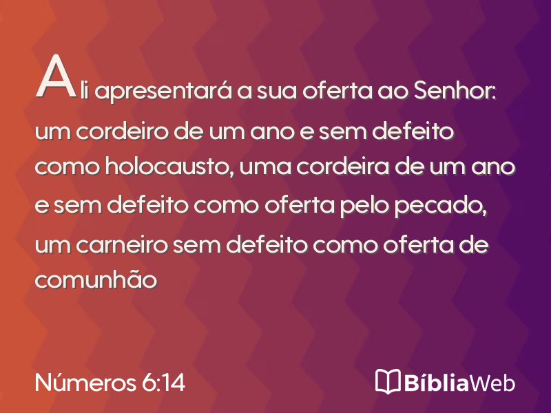 Números 6:14 em imagem para compartilhar