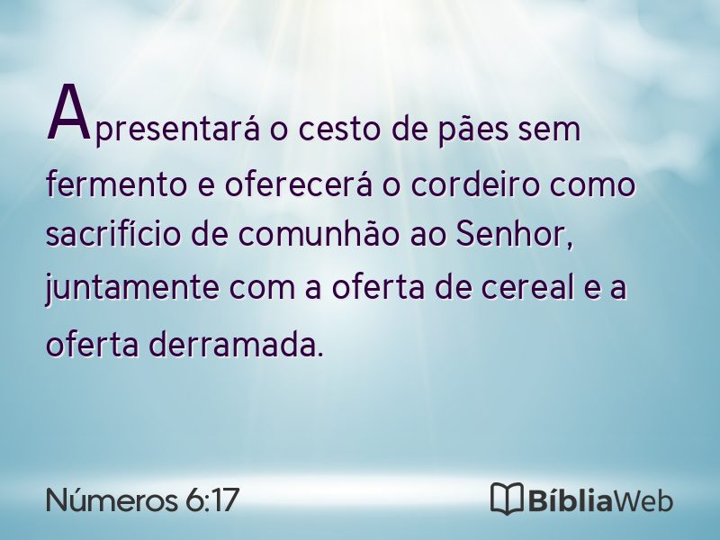 Números 6:17 em imagem para compartilhar