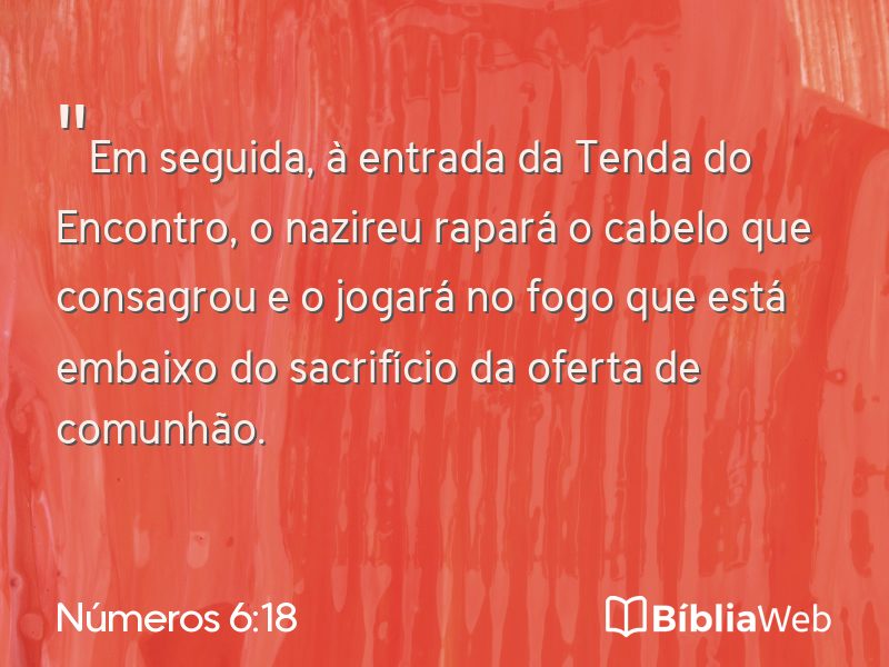 Números 6:18 em imagem para compartilhar