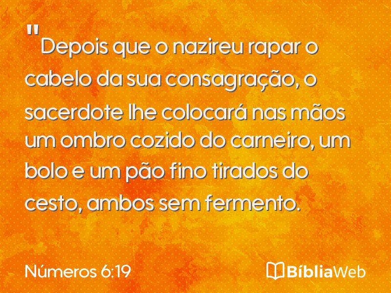 Números 6:19 em imagem para compartilhar