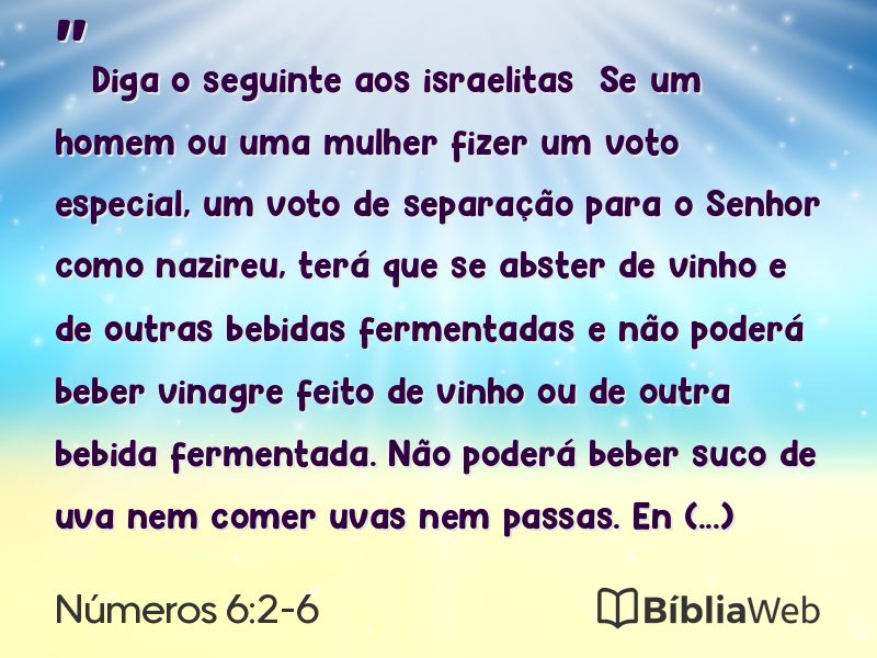 Números 6:2-6 em imagem para compartilhar