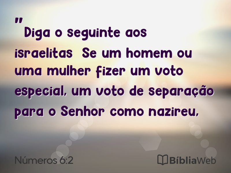 Números 6:2 em imagem para compartilhar