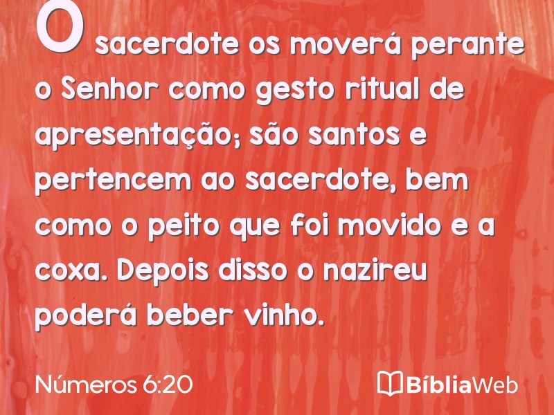 Números 6:20 em imagem para compartilhar