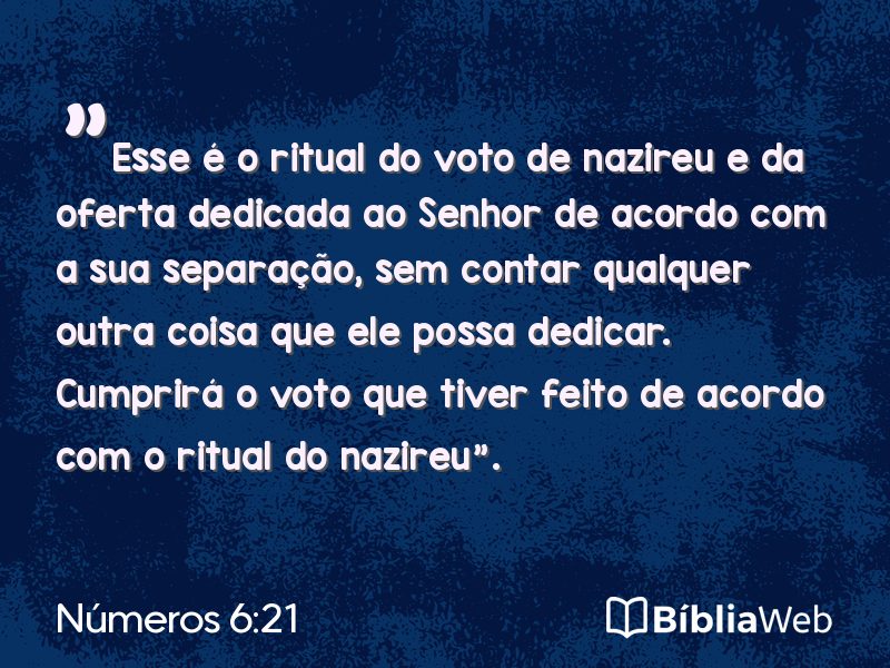 Números 6:21 em imagem para compartilhar