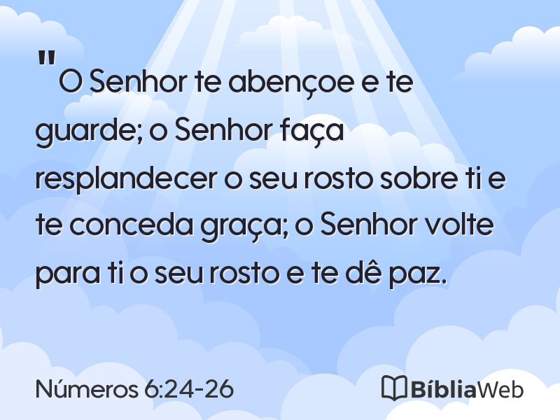 Números 6:24-26 em imagem para compartilhar