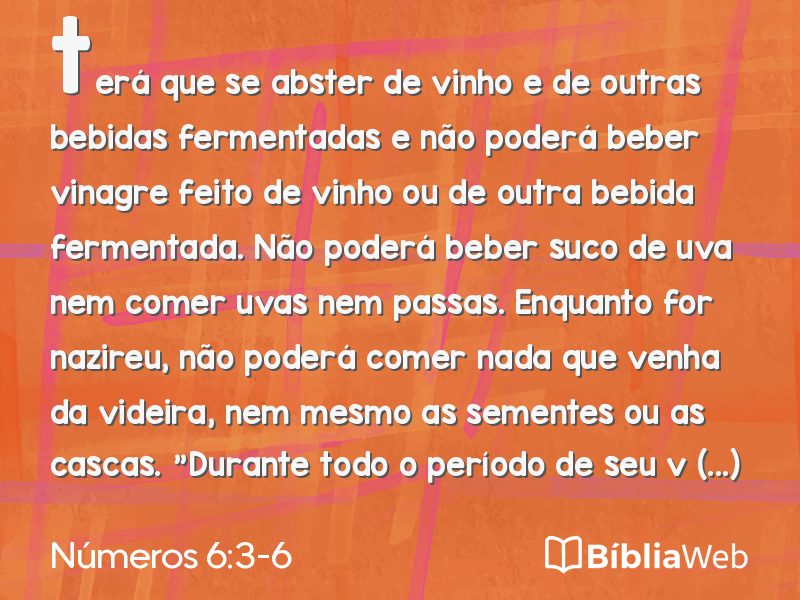 Números 6:3-6 em imagem para compartilhar