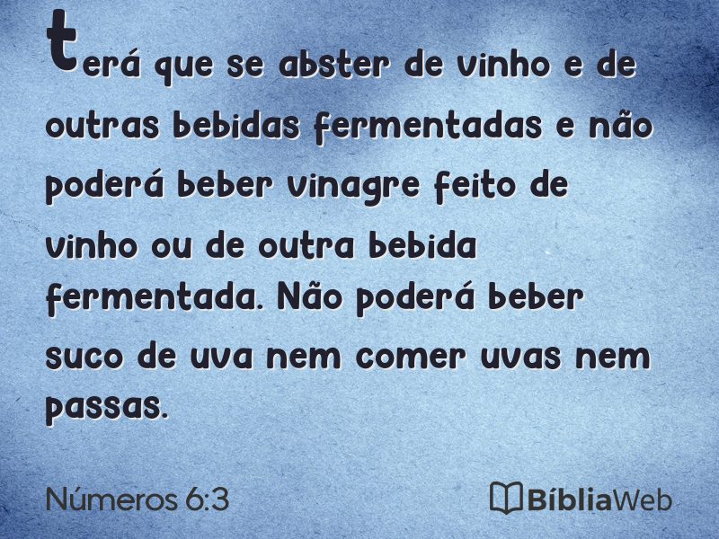 Números 6:3 em imagem para compartilhar