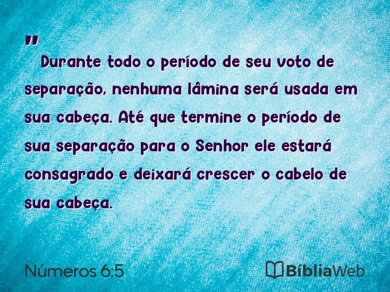 Números 6:5 em imagem para compartilhar