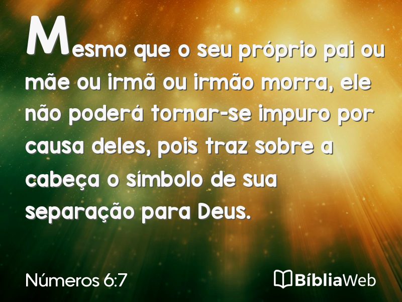 Números 6:7 em imagem para compartilhar