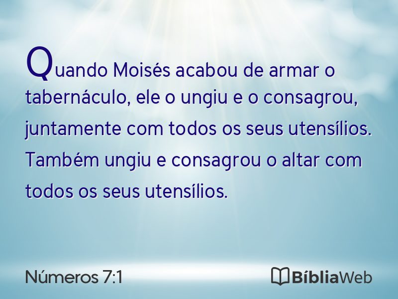 Números 7:1 em imagem para compartilhar