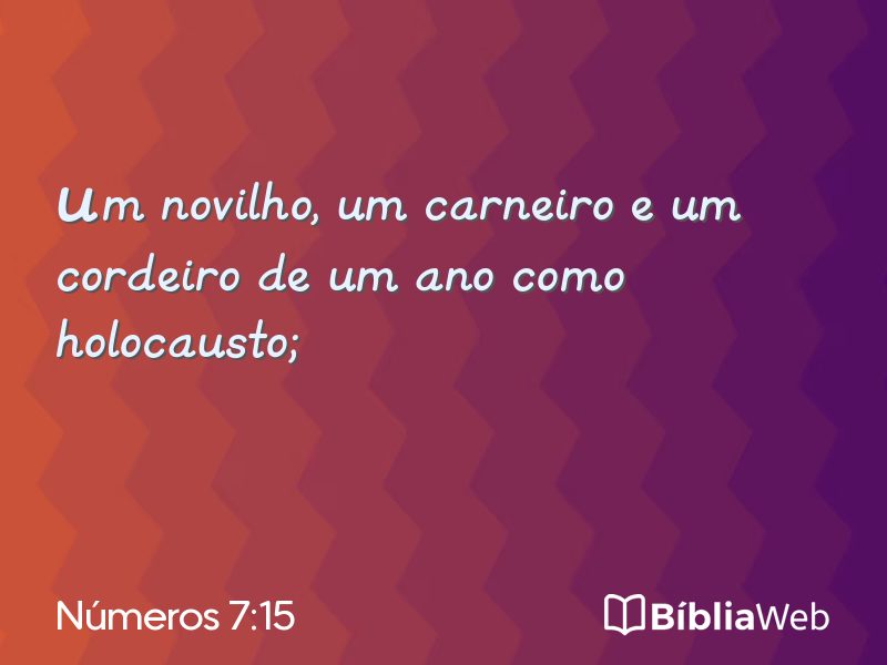 Números 7:15 em imagem para compartilhar