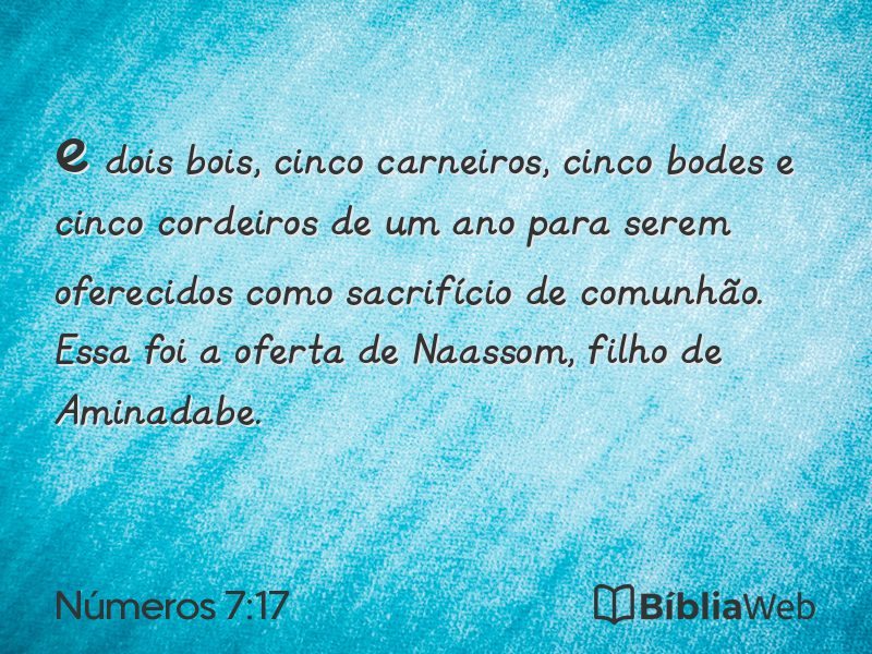 Números 7:17 em imagem para compartilhar