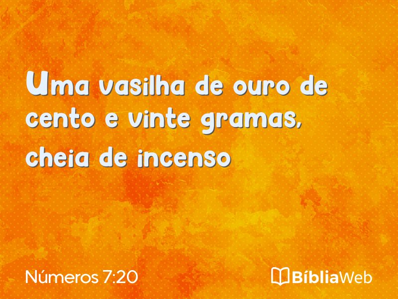 Números 7:20 em imagem para compartilhar