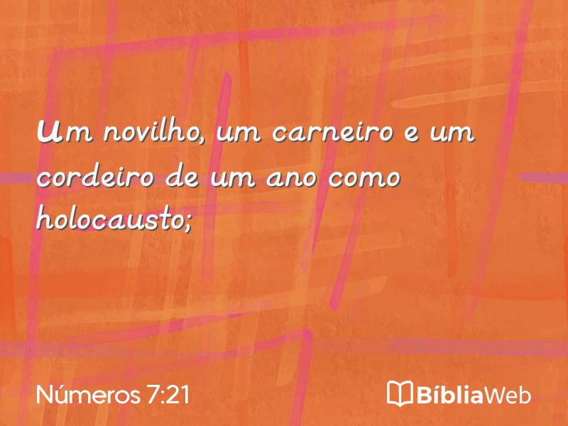 Números 7:21 em imagem para compartilhar