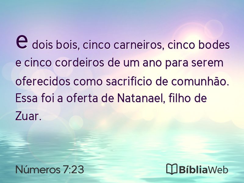 Números 7:23 em imagem para compartilhar