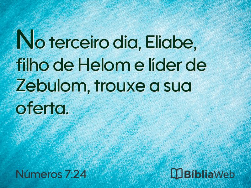 Números 7:24 em imagem para compartilhar