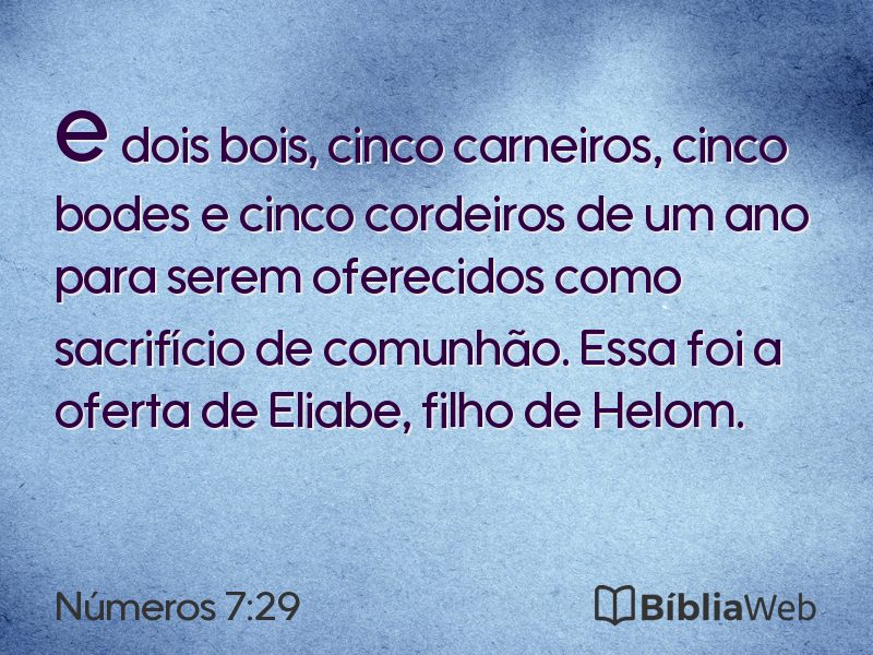 Números 7:29 em imagem para compartilhar