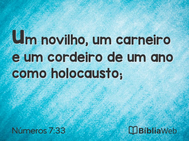 Números 7:33 em imagem para compartilhar